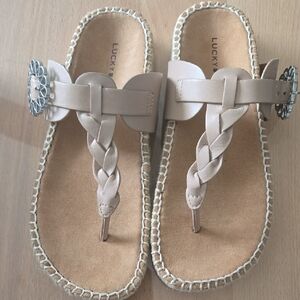 Lucky Brand Beige Braided Women's Sandals